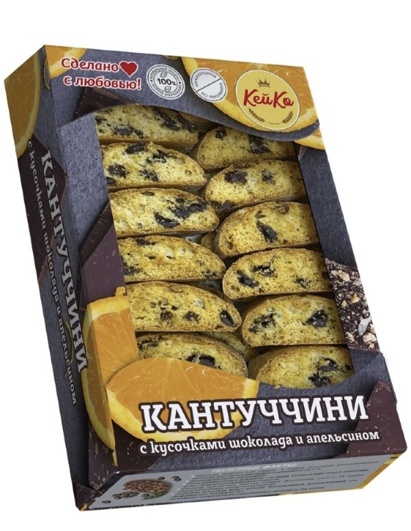 №3 Кей Ко Кантуччини с кусочками шоколада и апельсином, 200г   в Ишимбае