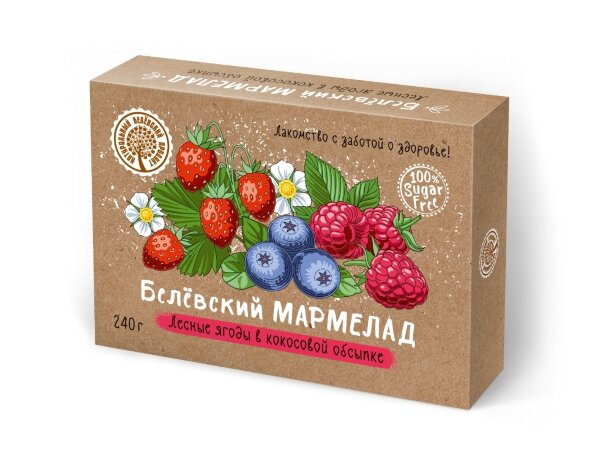 №2 Мармелад белевский на фруктозе 240г "ЛЕСНЫЕ ЯГОДЫ"  в Ишимбае